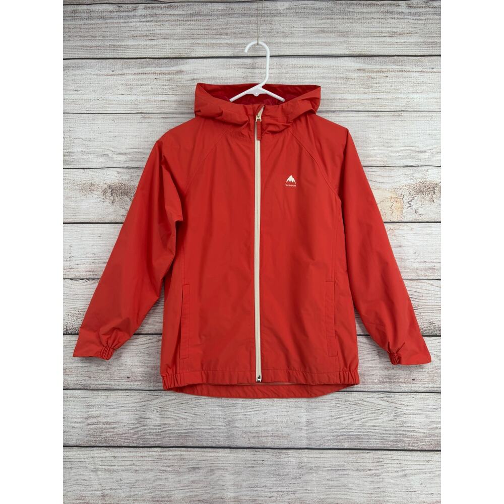 Burton Windom Rain Jacket Youth Large Red Full Zip Hooded